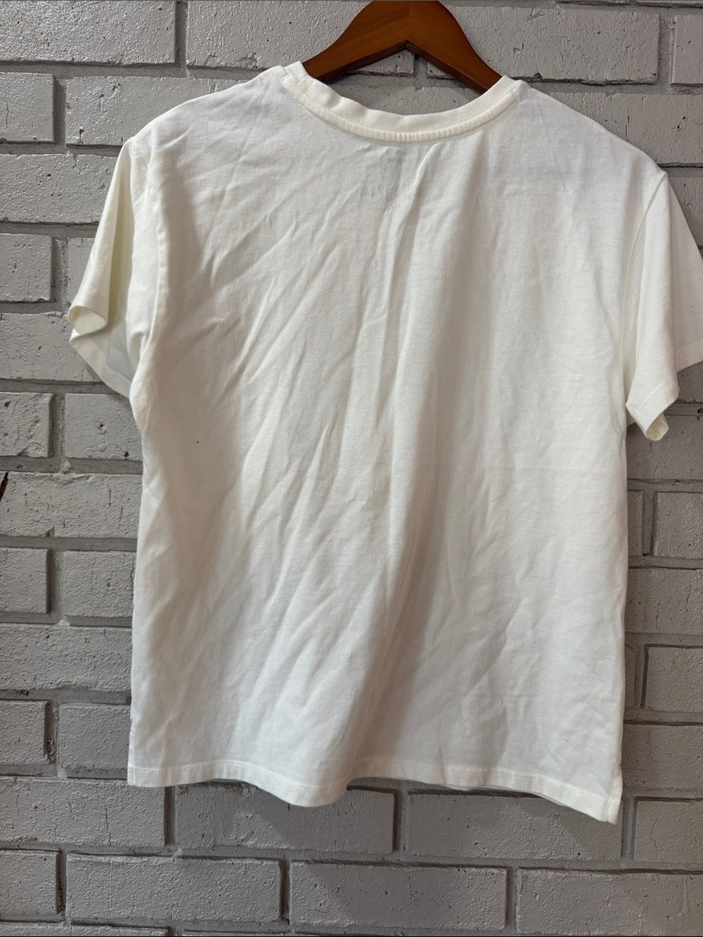 Levi's White Tee with Red & Blue Patchwork Peace Graphic - Picture 2 of 6